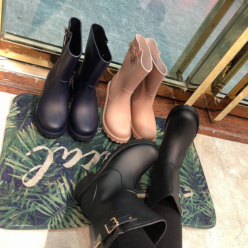 Women's Fashion Non-Slip Waterproof Rubber Rain Boots