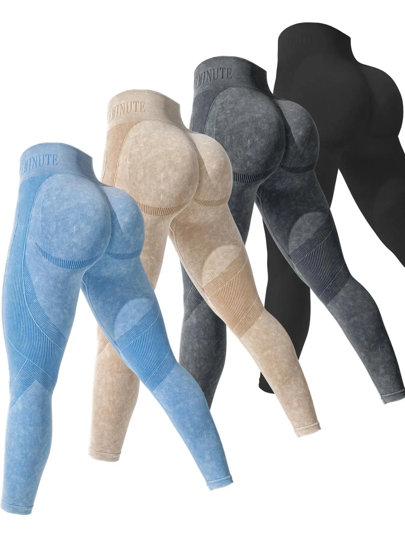 Women's Seamless Sporty High Waist Trousers, Tightening Belly Slimming Peach Butt Drawn Wrinkle, Three-Piece Set for All Seasons, Knitted Sports Pants Fitness Wear - Color: Multicolor10, Size: S