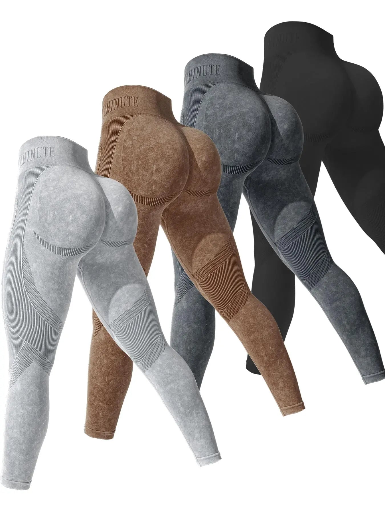 Women's Seamless Sporty High Waist Trousers, Tightening Belly Slimming Peach Butt Drawn Wrinkle, Three-Piece Set for All Seasons, Knitted Sports Pants Fitness Wear - Color: Multicolor9, Size: S