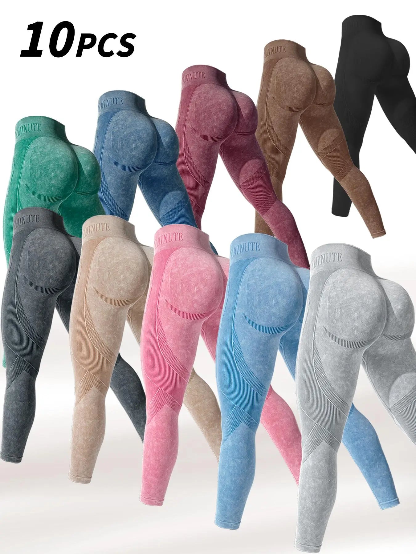 Women's Seamless Sporty High Waist Trousers, Tightening Belly Slimming Peach Butt Drawn Wrinkle, Three-Piece Set for All Seasons, Knitted Sports Pants Fitness Wear - Color: Set4, Size: M