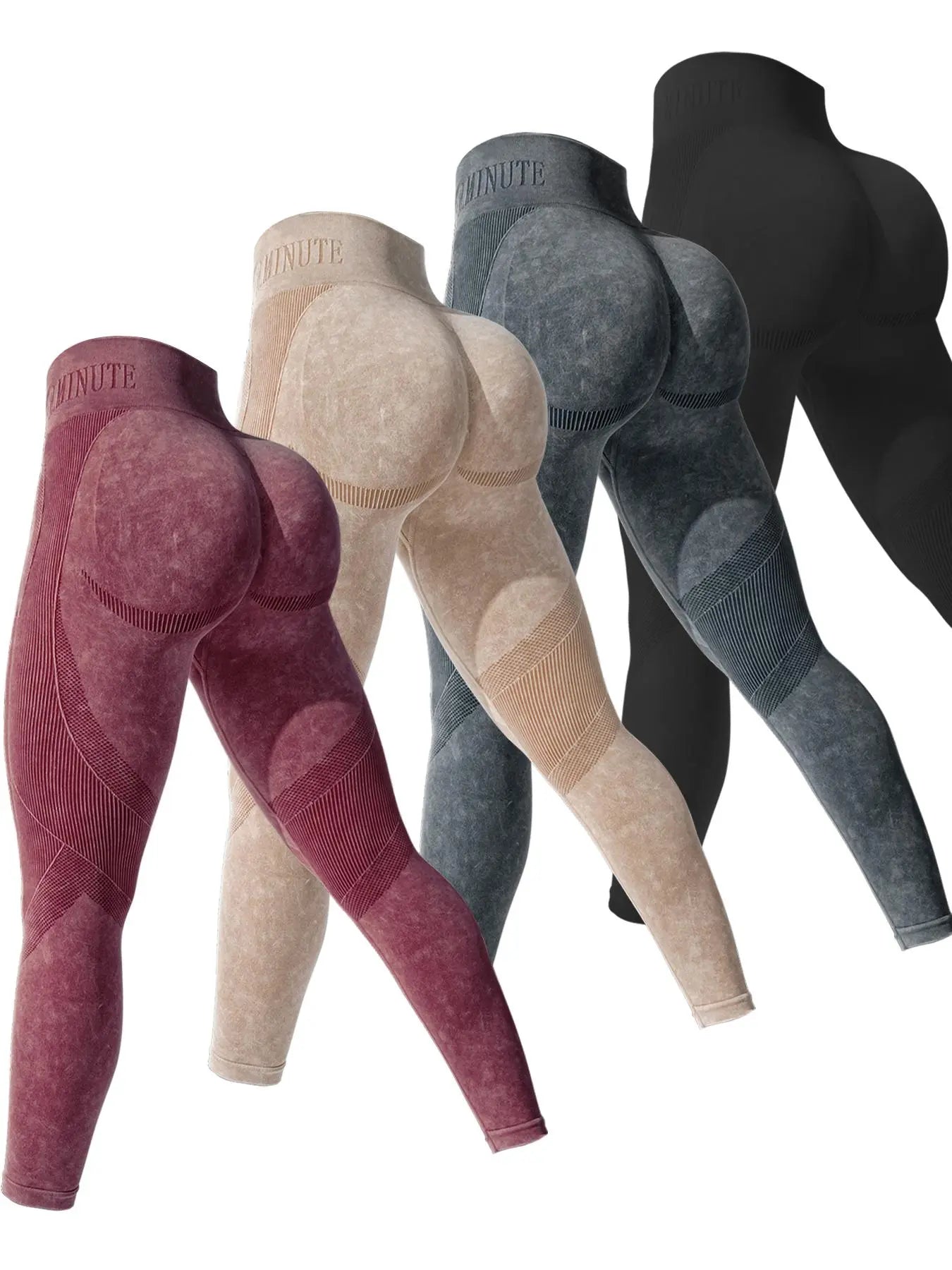 Women's Seamless Sporty High Waist Trousers, Tightening Belly Slimming Peach Butt Drawn Wrinkle, Three-Piece Set for All Seasons, Knitted Sports Pants Fitness Wear - Color: Multicolor11, Size: S