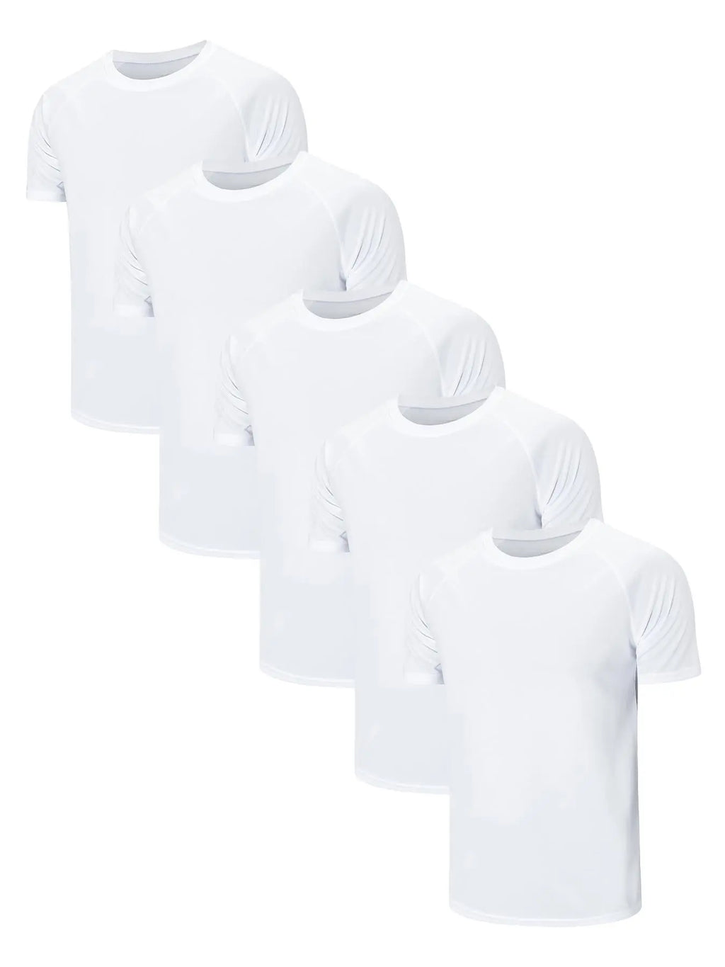 3/5 Pack Men's Short Sleeve Sport Round Neck Shirt, Breathable Cool Polyester T-Shirt, Ideal for Running Cycling Fitness, Quick Dry Casual Sports Top, Athletic Shirt, Athletic Tops, Athletic Clothes