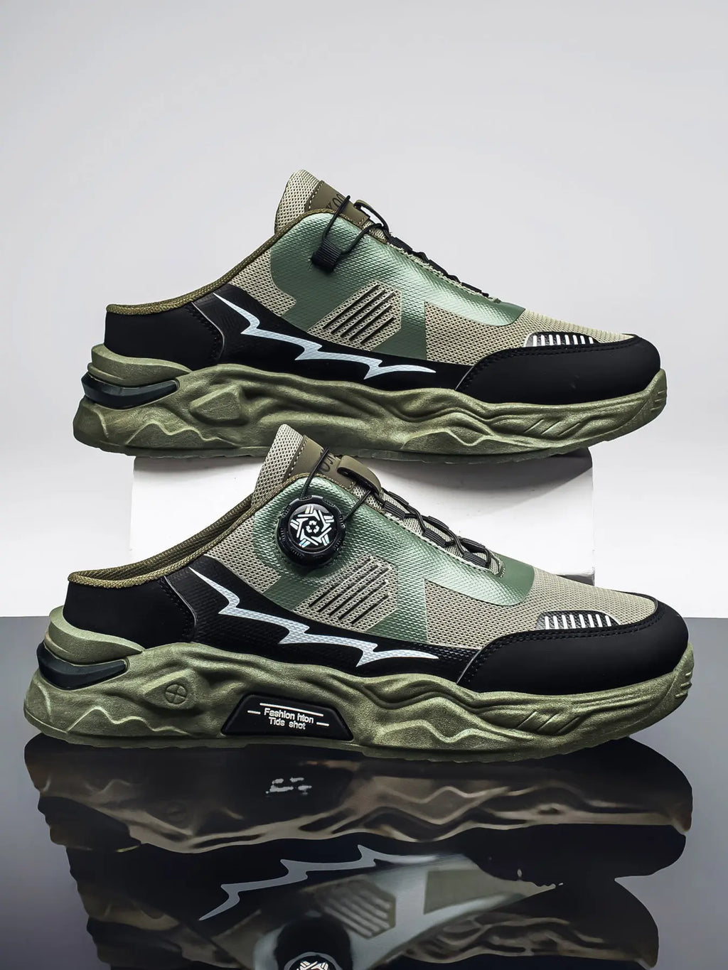 One-Piece Slip-On Lazy Shoes, //camouflage Men's Casual Shoes, Anti-Slip, Breathable, Durable, Indoor, Vacation, Daily Wear, Footwear, Casual Fashion Breathable