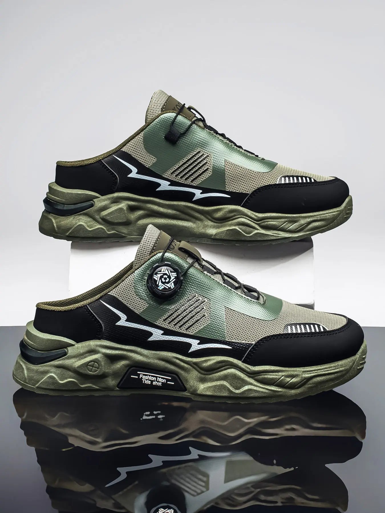 One-Piece Slip-On Lazy Shoes, //camouflage Men's Casual Shoes, Anti-Slip, Breathable, Durable, Indoor, Vacation, Daily Wear, Footwear, Casual Fashion Breathable