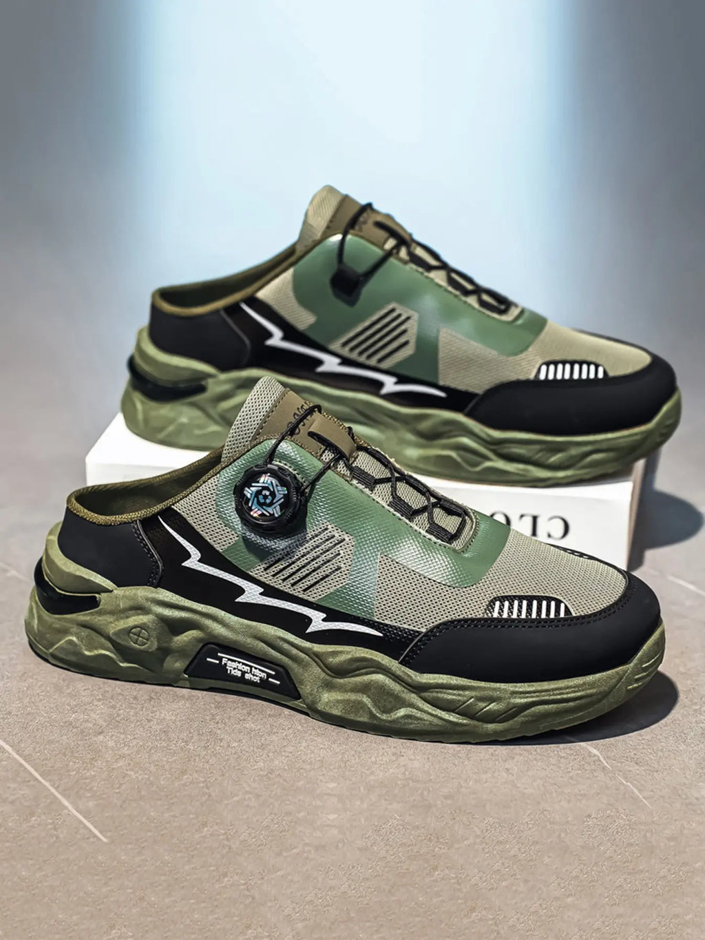 One-Piece Slip-On Lazy Shoes, //camouflage Men's Casual Shoes, Anti-Slip, Breathable, Durable, Indoor, Vacation, Daily Wear, Footwear, Casual Fashion Breathable