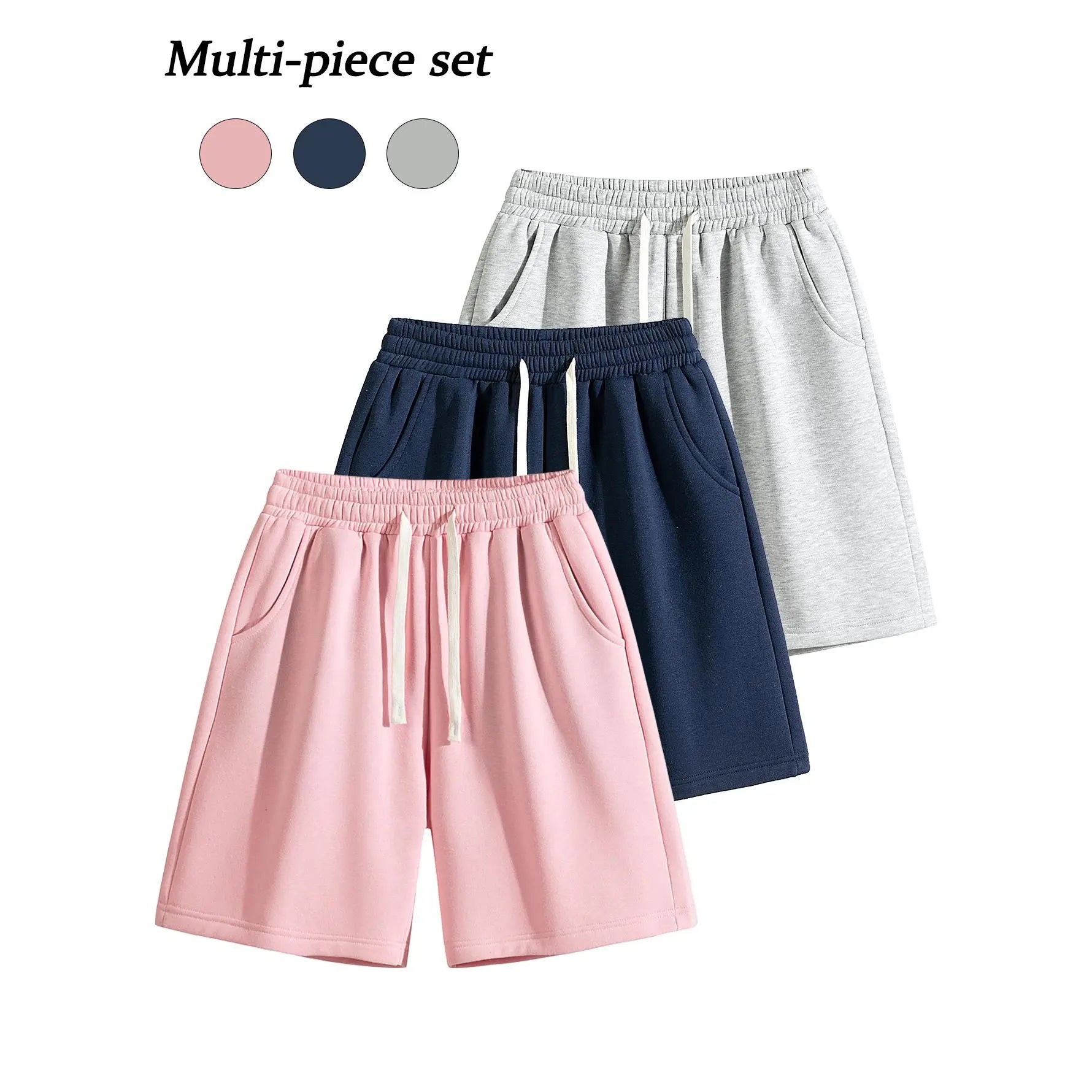 Men's Casual Cotton Shorts Ideal for workouts, jogging,and everyday lounging at home. Soft against the skin withmoisture-wicking properties. Features a high-stretchdrawstring waistband for adjustable fit. Relaxed straight-leg ,summer,ca,Rhines,mens,active - Color: Pink+Blue+Grey, Size: XS