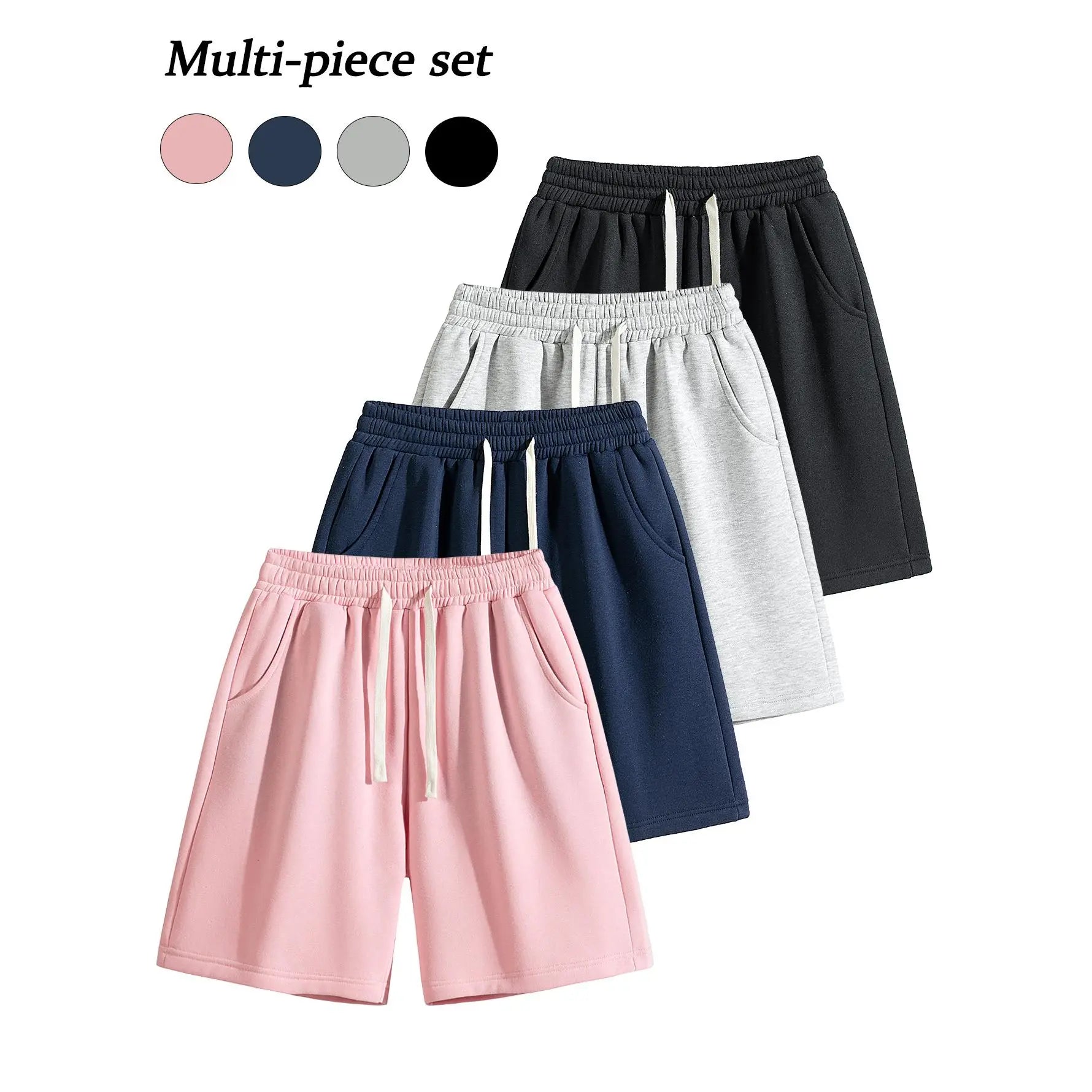 Men's Casual Cotton Shorts Ideal for workouts, jogging,and everyday lounging at home. Soft against the skin withmoisture-wicking properties. Features a high-stretchdrawstring waistband for adjustable fit. Relaxed straight-leg ,summer,ca,Rhines,mens,active - Color: Pink+Blue+Grey+Black, Size: XS
