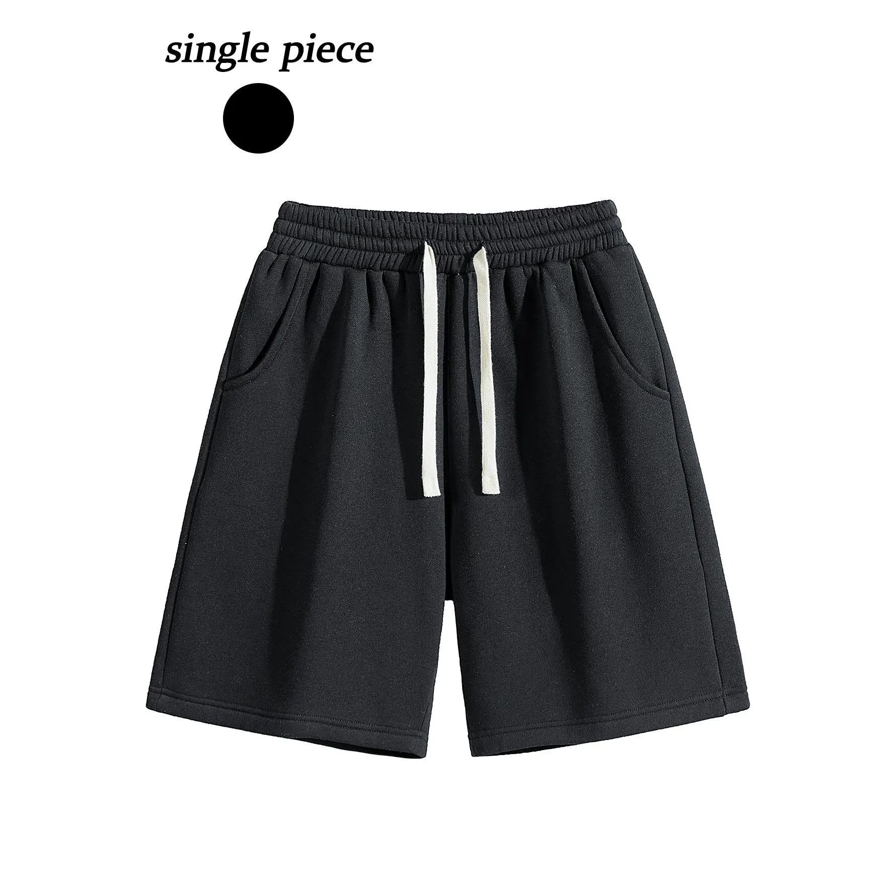 Men's Casual Cotton Shorts Ideal for workouts, jogging,and everyday lounging at home. Soft against the skin withmoisture-wicking properties. Features a high-stretchdrawstring waistband for adjustable fit. Relaxed straight-leg ,summer,ca,Rhines,mens,active - Color: Black, Size: XS
