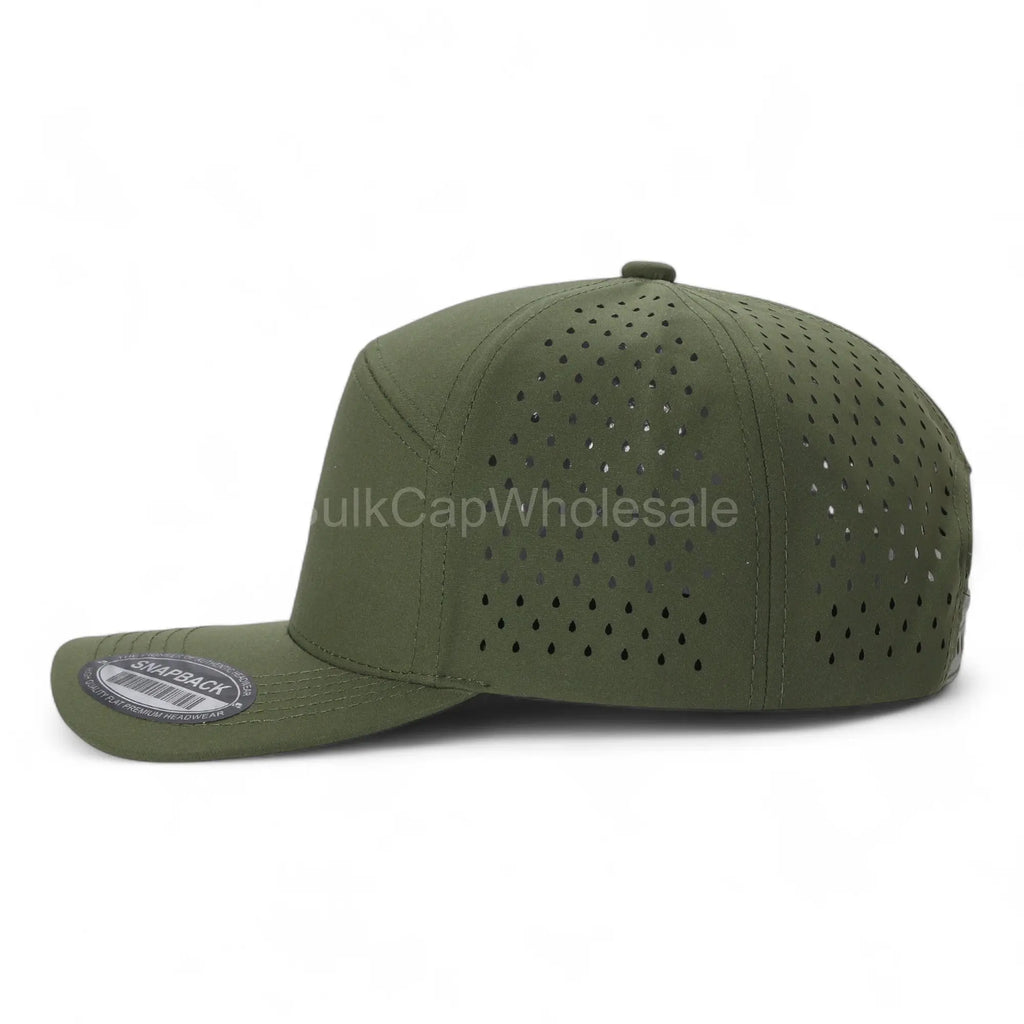 Men's 7-Panel Waterproof Cotton Snapback Hat - Breathable Outdoor, Adjustable Streetwear for Casual Outfits, Fashionable Cap with Laser Vents, Cotton Blend Fabric, Breathable Outdoor Hat, Adjustable Streetwear Hat, Casual Outfits Cap