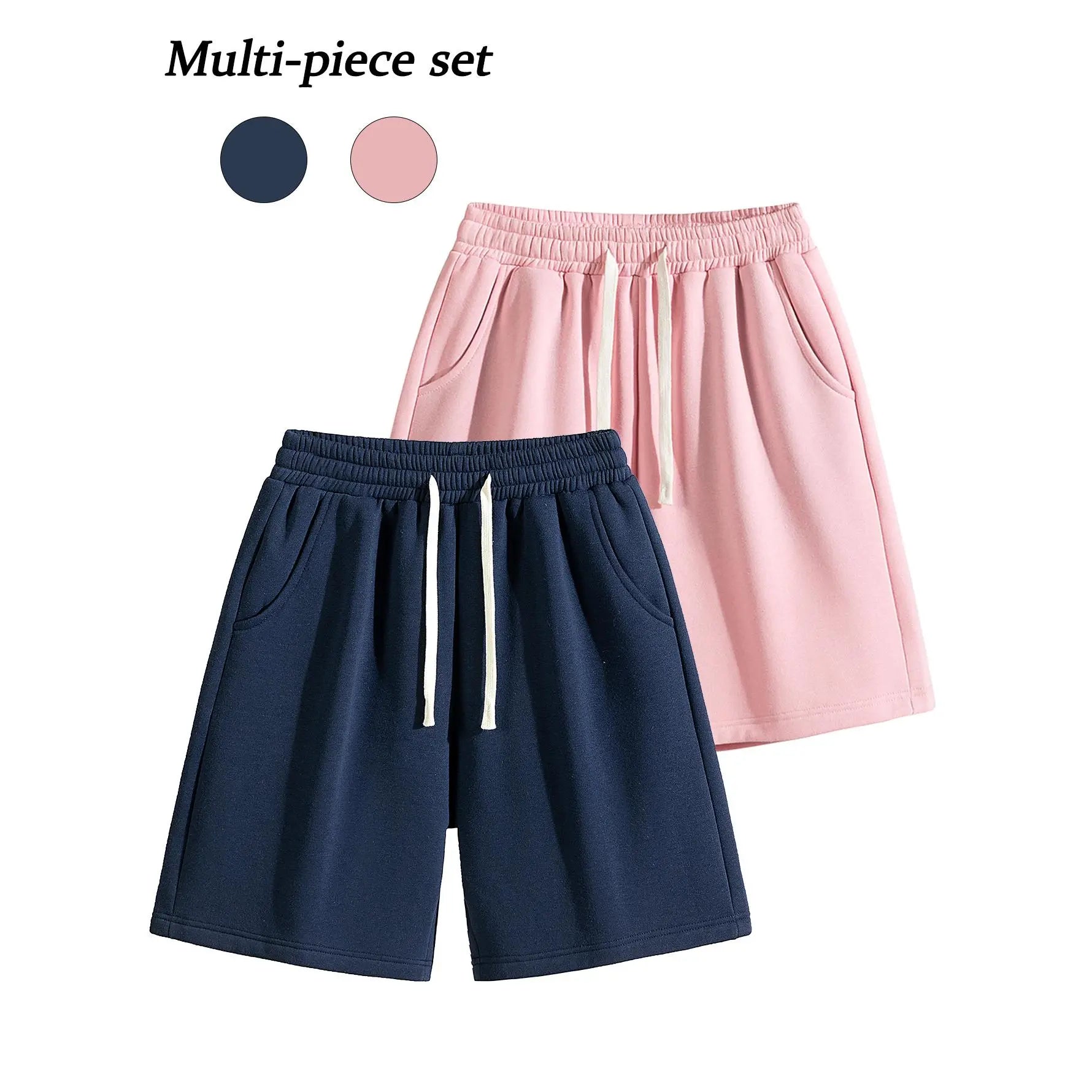 Men's Casual Cotton Shorts Ideal for workouts, jogging,and everyday lounging at home. Soft against the skin withmoisture-wicking properties. Features a high-stretchdrawstring waistband for adjustable fit. Relaxed straight-leg ,summer,ca,Rhines,mens,active - Color: blue + pink, Size: XS