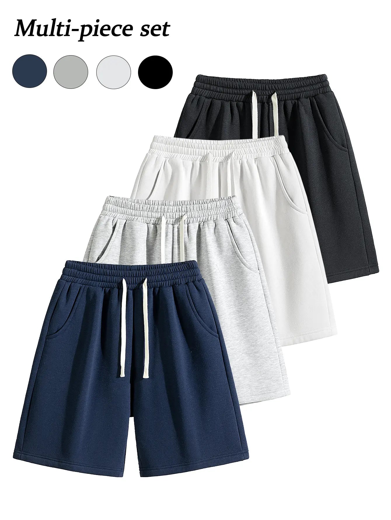 Men's Casual Cotton Shorts Ideal for workouts, jogging,and everyday lounging at home. Soft against the skin withmoisture-wicking properties. Features a high-stretchdrawstring waistband for adjustable fit. Relaxed straight-leg ,summer,ca,Rhines,mens,active