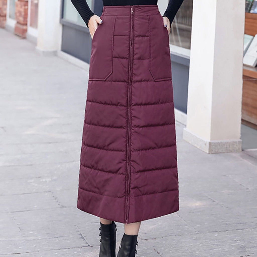 Mid-Length Women's Down Cotton Skirt (One-Piece)